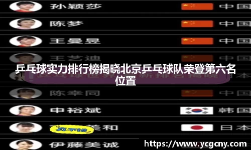 乒乓球实力排行榜揭晓北京乒乓球队荣登第六名位置
